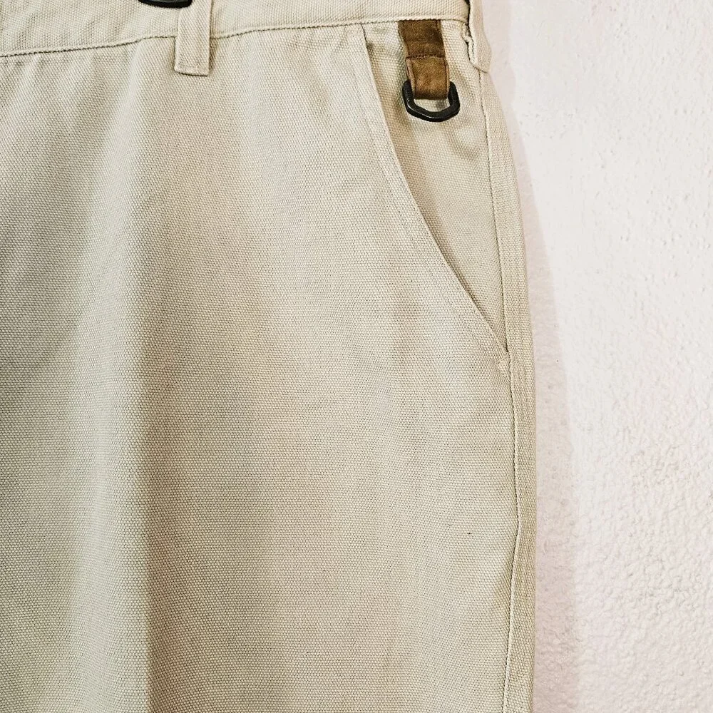 Orvis Men's Beige Pants  Size 44 X 30  Cotton Twill Flat Front Minimalist Casual
